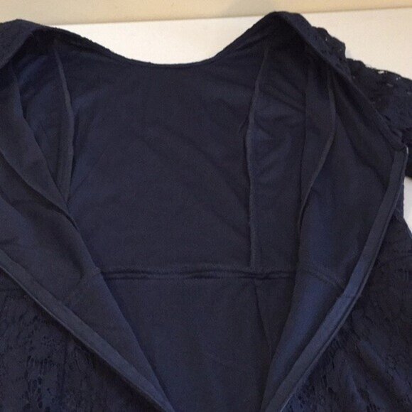 Sharagano Ladies Navy Party Cocktail Dress Lace Sheath Style Size Large - Picture 14 of 16